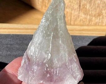Prasiolite & Amethyst Specimen, Natural Green Pink Bicolor Amethyst Rough, Unique Crystal