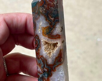 Red Moss Agate Druzy Tower |Moss Agate point | Home Decoration |Mineral specimens | ReikiHeal |Crystal Gifts,Energy crystals