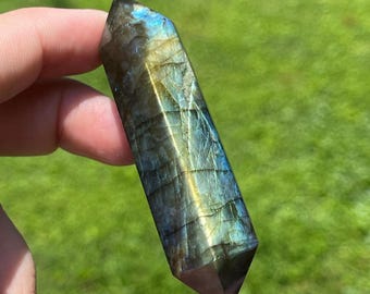 Labradorite Double Point with Rainbow Flash - #69