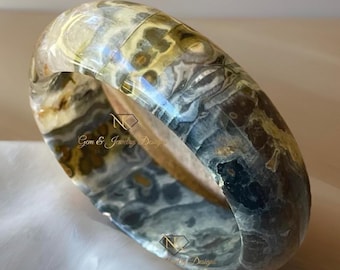 7th Vein Ocean Jasper Hard Bangle Bracelet - Ocean Jasper collectors edition jewelry #80