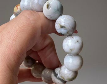 8th Vein Ocean Jasper Bracelet Big beads, Orbicular Ocean Jasper, old stock, collectors edition