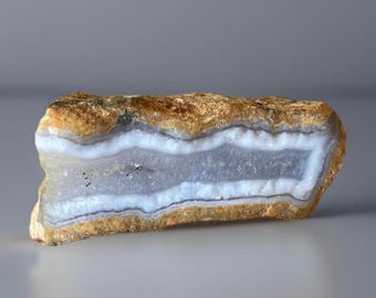 Blue Lace Agate Large Rough Specimen • Unique Natural Blue Crystal Stone • Unpolished Agate