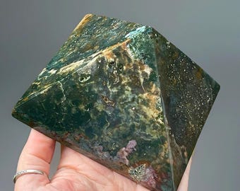 Ocean Jasper XL Statement Pyramid, Madagascar vein Jasper, Natural Stone Home Accents & Decor ( 475)