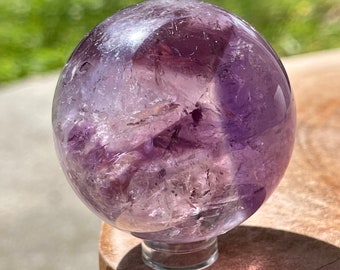 Phantom Amethyst HQ Sphere with rainbows , Collector’s Amethyst , AAA HQ Crystals A Must-Have Collectible