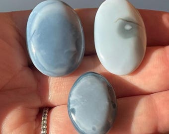 Blue Opal Flat Back Mini Palm - Cabochon - You Pick