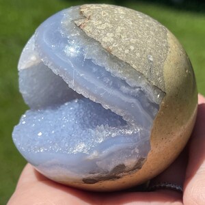 Blue Lace Agate Druzy Big Sphere , Collectors Agate , AAA HQ Crystals A ...