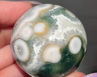 Old Stock Ocean Jasper Sphere, Rare Private Collection Release - Madagascar Bubble Jasper, Orbicular Jasper Vein 1