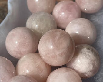 Morganite Small Sphere, Pink Peach Mini Crystal Ball