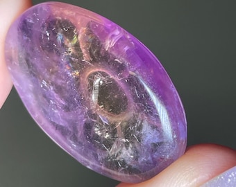 Ametrine Hand Carved Flower Crystal, Natural Bolivian Ametrine, Ametrine Gemstone Cabochon, Crystal Palmstone