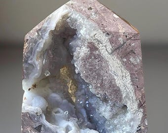 Chalcedony Geode Freeform Point from Mexico - UV Reactive