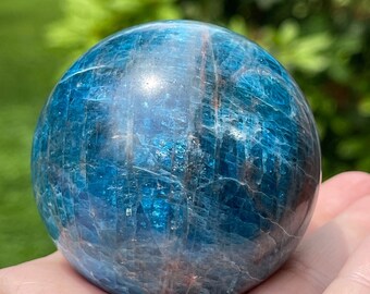 Blue Apatite Large Sphere, Manifestation Stone Brazilian Apatite Ball, # 96