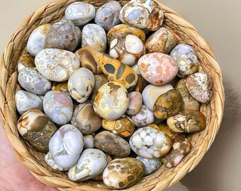 King Cobra Jasper Tumbled Stone, Unique Spotted Agate, Polished Natural Gemstone for Decor & Collection, Gemological Specimen