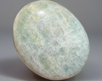 Aquamarine Large Palmstone, Untreated Blue Natural aquamarine, Polished Aquamarine Pocket Crystal