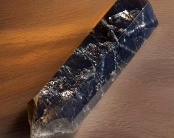 Black Rose Quartz Tower, Golden Rainbow Filled Madagascar Dark Moody Quartz, HQ Unique Crystal Point (421)