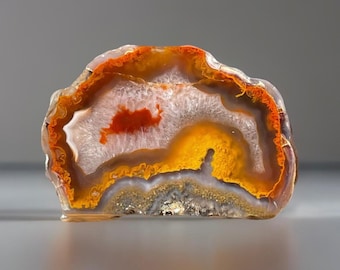 Condor Agate Geode from Argentina, Natural Agate Front Polished & Rough Specimen