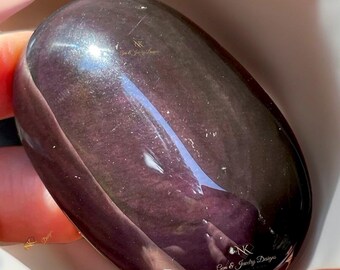 Velvet Purple & Pink Obsidian Large Polished Palmstone - No.78