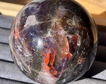 Amethyst HQ Sphere, Natural Alien Amethyst Orb for Cabinet Display, Unique Collector Decor Piece (80)
