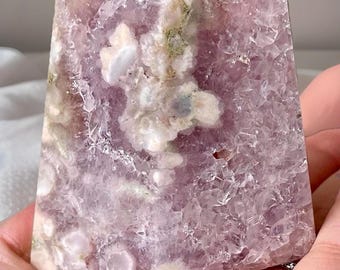 Amethyst & Green Flower Agate Freeform • Stunning Purple Lavender Quartz • Rare Unique Crystal Gems • High Quality Gifts