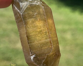 Natural Etched Citrine Rough Point - Unique Rare Gem & Crystal Specimen