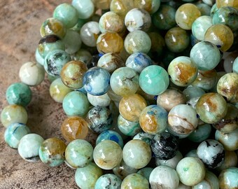 Quantum Quattro Silica Bracelet , Malachite, Dioptase, Chrysocolla, Shattuckite in a Smoky Quartz matrix, Chrysocolla in Quartz beads