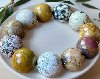 8th Vein Kabamby Ocean Jasper 20mm Bead Collectors Bracelet - No.75