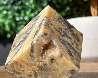 Crazy Lace Agate floating Crystal Cube, Geometric Home and coffee table Decor , AAA Grade Crystal Cubes