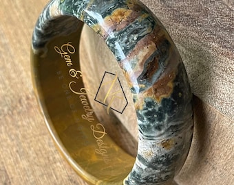 KABAMBY Ocean Jasper Bangle Bracelet - Ocean Jasper collectors edition jewelry #26