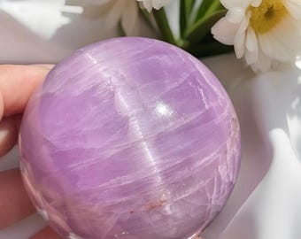 Kunzite Big Statement Sphere with a Cats Eye Flash and Rainbow AAA Grade Collector Edition Crystals