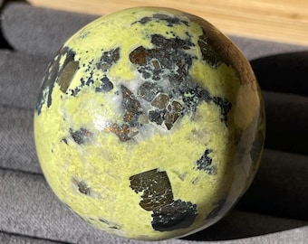 Serpentine with Pyrite Crystal Sphere (315)