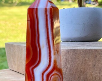 Carnelian Red Agate Large Tower HQ Crystal