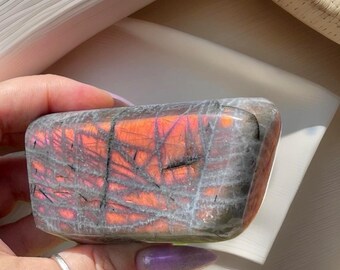 Labradorite Freeform with Amazing Sunset Orange Pink Flash - #88