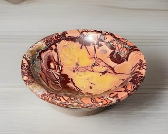 Mookaite Jasper Crystal Bowl • Jewelry Trinket Dish • Colorful Natural Stone Home Decor Gift - #44