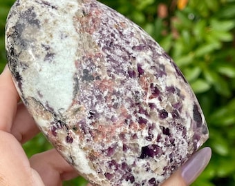 Pink Tourmaline & Lepidilite Polished Freeform, Natural Rare Mineral Specimen Collector’s Rock (458)