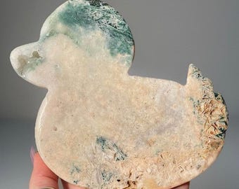 Pink Amethyst Large Duck Carved Slab