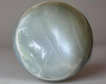 Sage Green Moonstone Large Statement Sphere, Silky Moonstone Polished Stone, Rare Crystal Find