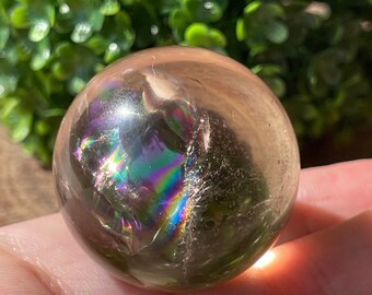 Smoky Quartz Sphere full of rainbows Crystal Ball - #74