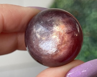 Gem Lepidolite Sphere, Energy Balancing Stone, Natural Lepidolite Small Sphere, Meditation Crystal, Unique Rocks