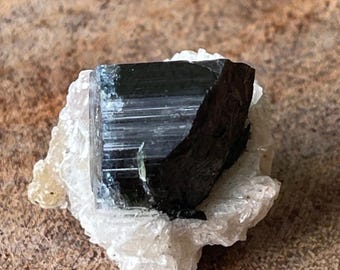 Blue Cap Tourmaline Cluster Mineral Specimen, Tourmaline Specimen from Paprok Mountains, Tourmaline Crystal with Cleavalandite
