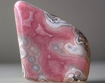 Rhodochrosite Polished Freeform from Argentina, Heart Chakra Stone, Jelly Rhodochrosite Slab