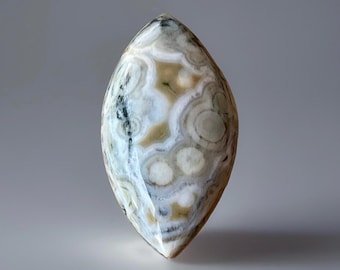 8th Vein Ocean Jasper Cabochon • Marquis Cut Crystal