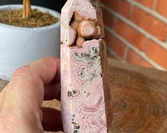 Rhodochrosite XL Druzy Tower from Argentina • Heart Chakra Stone • Collectors Crystal’s • Natural Pink Crystal Point