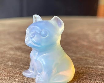 Opalite Frenchie, Crystal French Bulldog Figurine