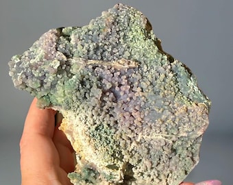 Purple Teal Green Natural Grape Agate XL Specimen, Collectors Botryoidal Purple Chalcedony