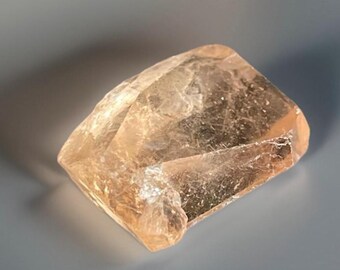 Imperial Topaz Rough Gemstone / Natural Peachy Gemmy Topaz Crystal 47.50 ctw / Rocks for Faceting