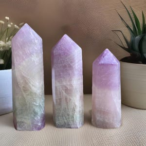 Silky Fluorite Tower , Large Silk Fluorite Point , Lavender Fluorite Crystal