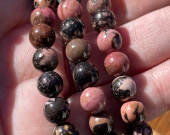 Rhodonite Bracelet 8mm - Heart Chakra - No. 206