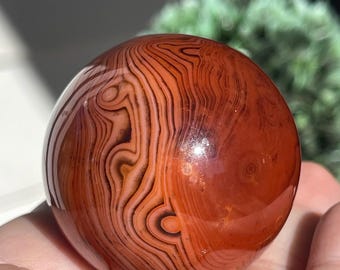 Carnelian Sardonyx Sphere - # T, Red Agate Crystal Ball