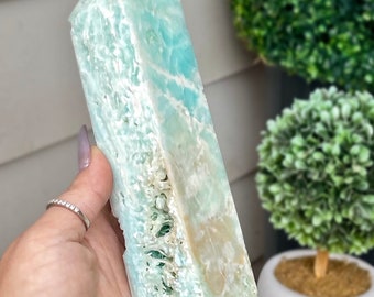 Hemimorphite XL Tower with a Druzy pocket HQ AAA grade Crystal,  Collector’s Hemimorphite Mineral Point