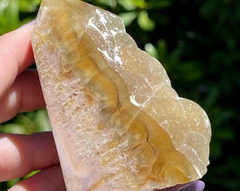 Yellow Botryoidal Fluorite Specimen Tower, Rare Natural HQ Fluorite Semi Polished Mineral (39)