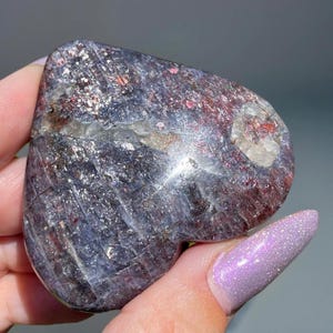 Iolite Sunstone Large heart with Confetti • AAA Iolite Rare Find Crystals • Cordierite, Dichroite, Water Sapphire - #96